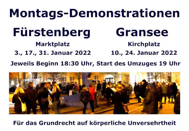 Montags-Demonstrationen in Fürstenberg/Havel und Gransee