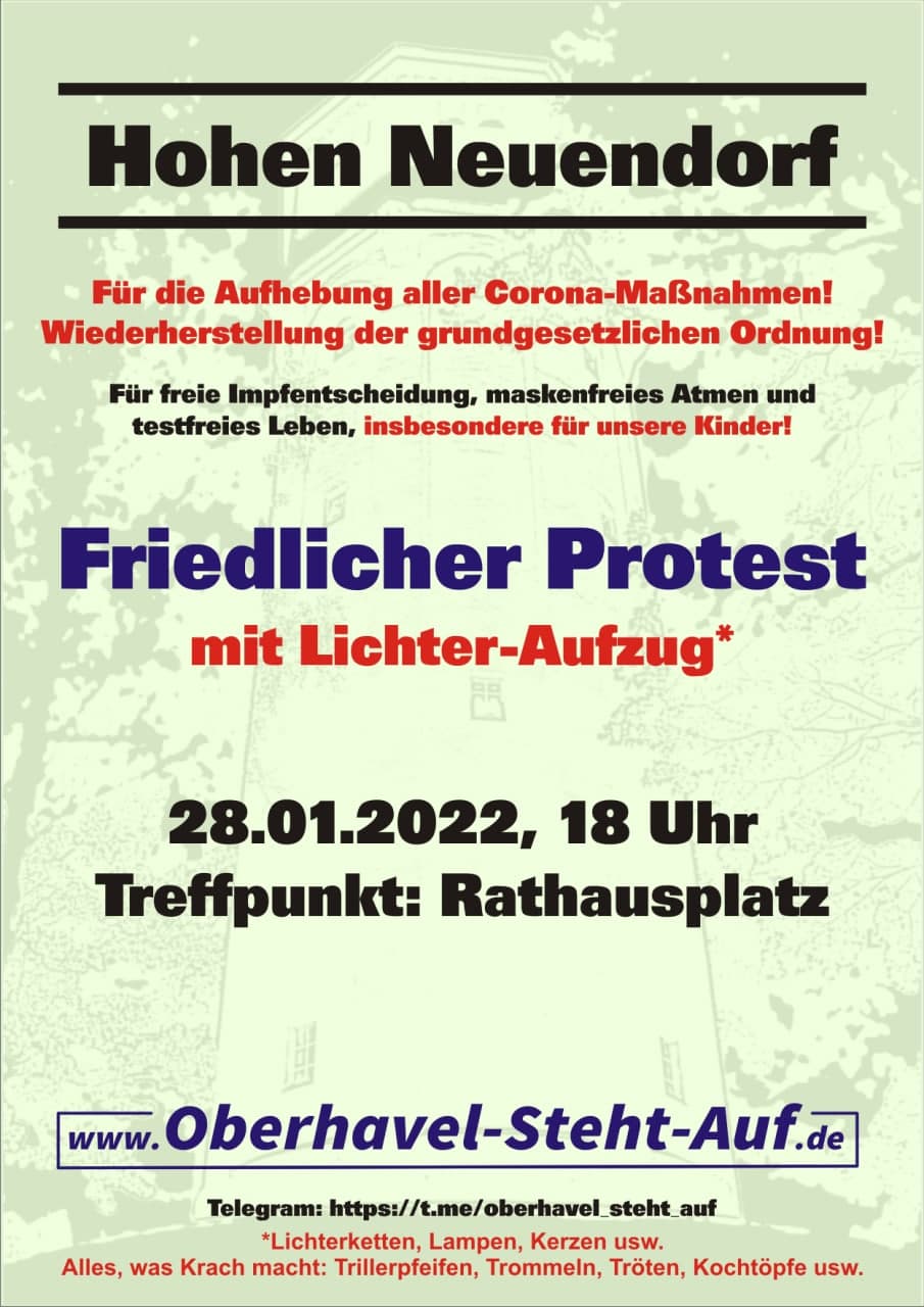 28.01.2022 Demonstration in Hohen Neuendorf