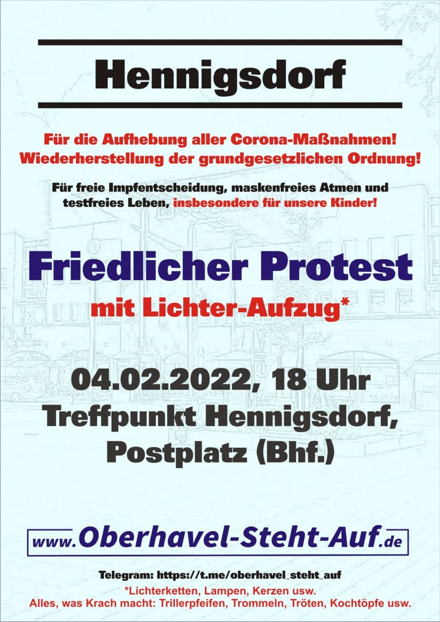 04.02.2022 Demonstration in Hennigsdorf