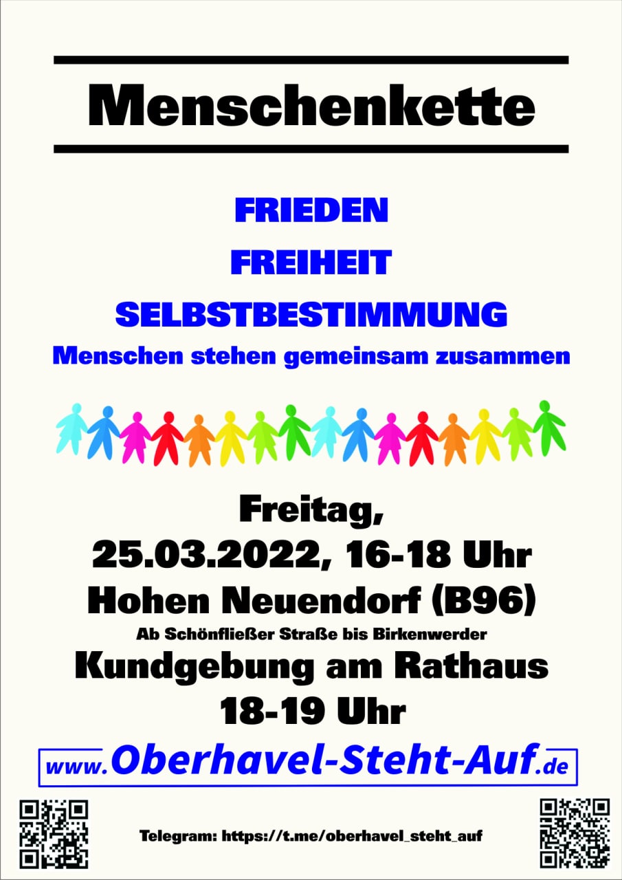 25.03.2022 Menschenkette mit Kundgebung in Hohen Neuendorf