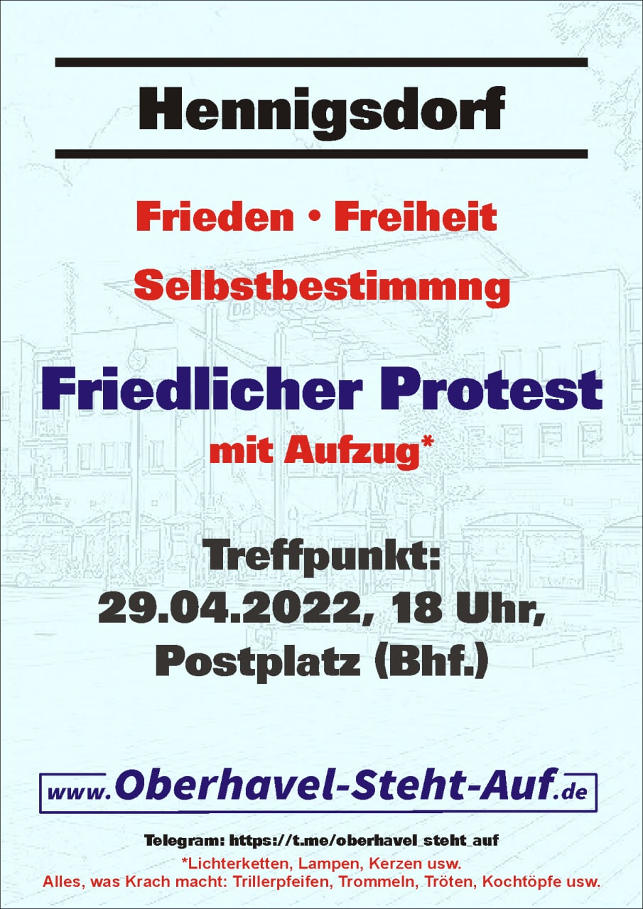 29.04.2022 Friedlicher Protest in Hennigsdorf