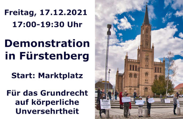 Demonstration in Fürstenberg/Havel am 17.12.2021