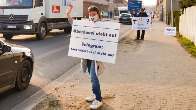 26. März 2021 Schilderaktion in Teschendorf